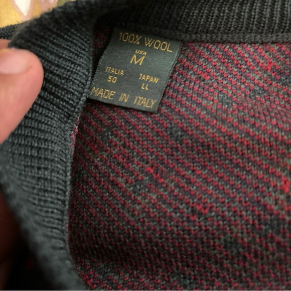 Vintage Bobby Jones Men's Sweater Size Medium Italy 100% Wool V Neck - Beautiful - Picture 2 of 9